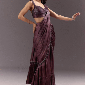 Plum Royale Ruffle Saree 🍇✨👑